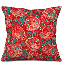 Abstract Poppies Pillows 51616143