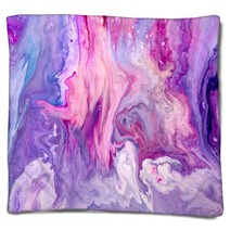 Abstract Purple Paint Background With Marble Pattern Blankets 115987435