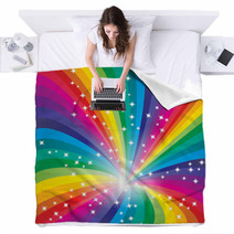 Abstract Rainbow Background Blankets 17289030