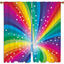Abstract Rainbow Background Window Curtains 17289030