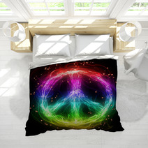 Abstract Rainbow Peace Sign Bedding 61526885