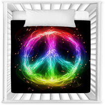 Abstract Rainbow Peace Sign Nursery Decor 61526885