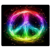 Abstract Rainbow Peace Sign Rugs 61526885