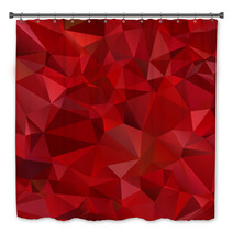 Abstract Red Background Polygon Bath Decor 61014398