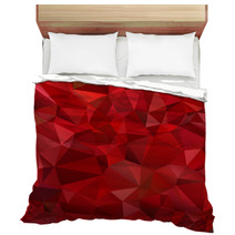 Abstract Red Background Polygon Bedding 61014398