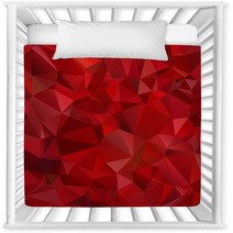 Abstract Red Background Polygon Nursery Decor 61014398