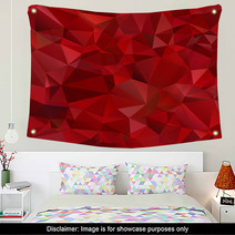 Abstract Red Background Polygon Wall Art 61014398