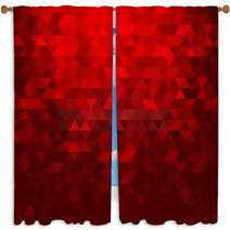 Abstract Red Mosaic Background Window Curtains 53193886