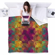 Abstract Retro Geometric Seamless Pattern Blankets 63890382