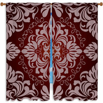 Abstract Seamless Floral Pattern Window Curtains 23110245