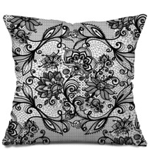Abstract Seamless Lace Pattern With Flowers And Butterflies. Pillows 62687995