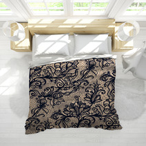 Abstract Seamless Lace Pattern With Flowers Bedding 76996363
