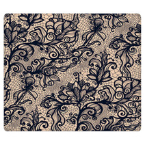 Abstract Seamless Lace Pattern With Flowers Rugs 76996363