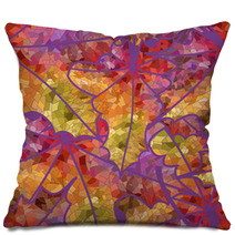 Abstract Seamless Pattern Of Mosaic Maple Leaves Pillows 56044366