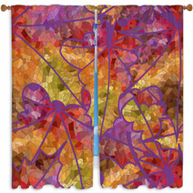 Abstract Seamless Pattern Of Mosaic Maple Leaves Window Curtains 56044366