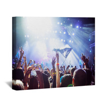 Abstract Soft Background The Fans In The Concert Hall Hands In The Air Wall Art 114737904