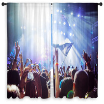 Abstract Soft Background The Fans In The Concert Hall Hands In The Air Window Curtains 114737904