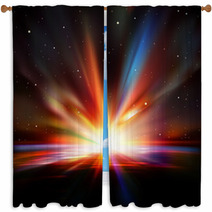 Abstract Space Background With Stars Window Curtains 57699849
