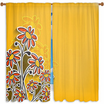Abstract Spring Flower Background Illustration. Window Curtains 51565479