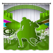 Abstract Summer Background With Polo Player Silhouette Bath Decor 31756216