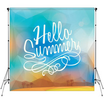 Abstract Summer Holiday Polygon Poster Background Backdrops 67324694