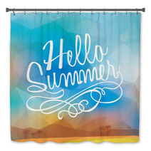 Abstract Summer Holiday Polygon Poster Background Bath Decor 67324694