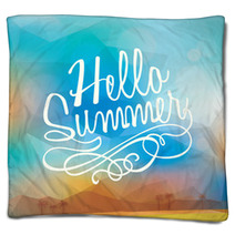 Abstract Summer Holiday Polygon Poster Background Blankets 67324694