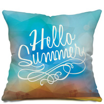 Abstract Summer Holiday Polygon Poster Background Pillows 67324694