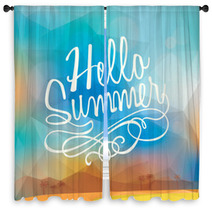 Abstract Summer Holiday Polygon Poster Background Window Curtains 67324694