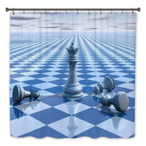 Abstract Surreal Background With Blue Chess And Chessboard Bath Decor 57829383
