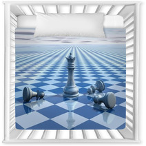 Abstract Surreal Background With Blue Chess And Chessboard Nursery Decor 57829383