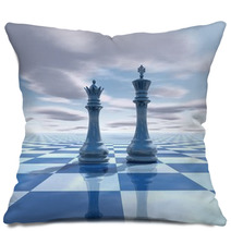 Abstract Surreal Background With Chess Figures Pillows 57829388