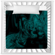 Abstract Swirly Texture Fantasy Fractal Background In Teal And Black Colors Digital Art 3d Rendering Nursery Decor 140169859