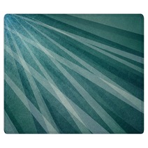 Abstract Teal Blue Green Sun Ray Or Starburst Pattern Background In Vintage Textured Dark And White Diagonal Line Design Rugs 142981065