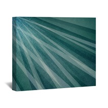 Abstract Teal Blue Green Sun Ray Or Starburst Pattern Background In Vintage Textured Dark And White Diagonal Line Design Wall Art 142981065