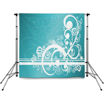 Abstract Teal Floral Backdrops 4172181