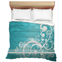 Abstract Teal Floral Bedding 4172181