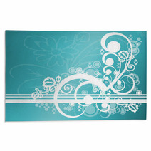Abstract Teal Floral Rugs 4172181