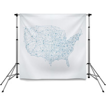 Abstract Telecommunication USA Map Backdrops 61332201