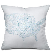 Abstract Telecommunication USA Map Pillows 61332201