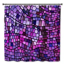 Abstract Vector Stained Glass Mosaic Background Bath Decor 303345660