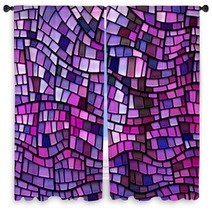 Abstract Vector Stained Glass Mosaic Background Window Curtains 303345660