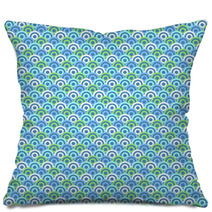 Abstract Water Circle Pattern Wallpaper. Vector Illustration Pillows 61549303