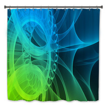 Abstract Waves (light Green And Blue) Bath Decor 9560195