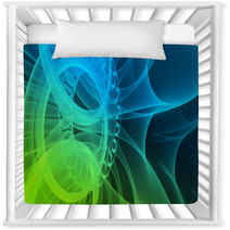 Abstract Waves (light Green And Blue) Nursery Decor 9560195