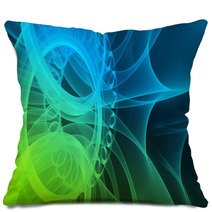 Abstract Waves (light Green And Blue) Pillows 9560195
