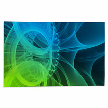 Abstract Waves (light Green And Blue) Rugs 9560195