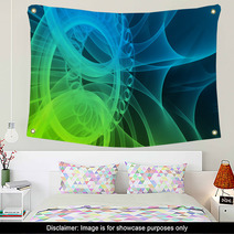 Abstract Waves (light Green And Blue) Wall Art 9560195