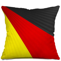 Abstract Waving Black Red Yellow Ribbon Flag Pillows 63483369