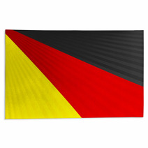 Abstract Waving Black Red Yellow Ribbon Flag Rugs 63483369